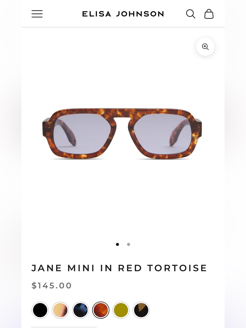 Elisa Johnson JANE MINI IN RED TORTOISE NWT